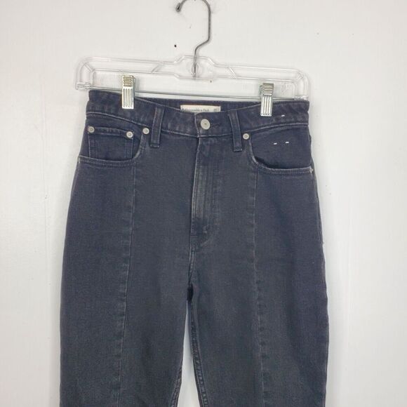 Abercrombie Curve Love Skinny High Rise Jeans Split Hem Front Seam WOmens 0 25 - Picture 2 of 10
